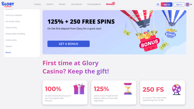 Intro to Glory Casino